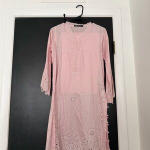 Image Pakistani/Indian Pink Embroidered Tunic Dress
